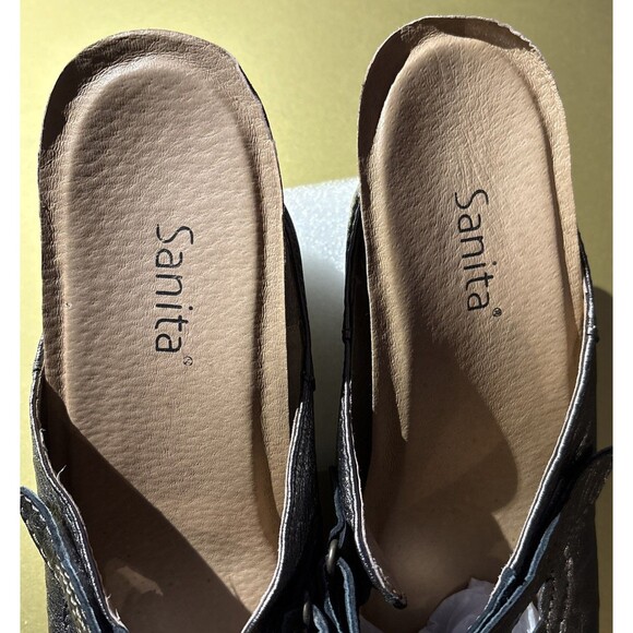 SANITA Thea Pewter  Scrunch Leather Shoes Size 40 (9 1/2 To 10) NWOB - Picture 6 of 8